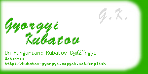 gyorgyi kubatov business card